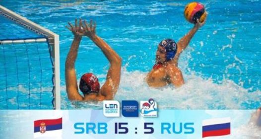 EVROPSKO PRVENSTVO U VATERPOLU: Srbija ubedljiva protiv Rusije, Grčka rival u polufinalu